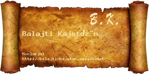 Balajti Kajetán névjegykártya